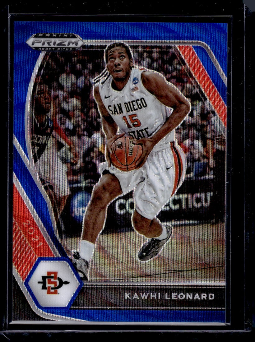 Kawhi Leonard Blue Wave Prizm /249 2021 Prizm Draft Picks #57: Panini Select, Prizm, Mosaic, Contenders, Revolution, Phoenix, NBA Hoops, Rookie NFL Sports Trading Cards, Silver, SP, SSP, Wave Prizms, Numbered Cards, Basketball sports Cards for Sale Near Me, NBA C
