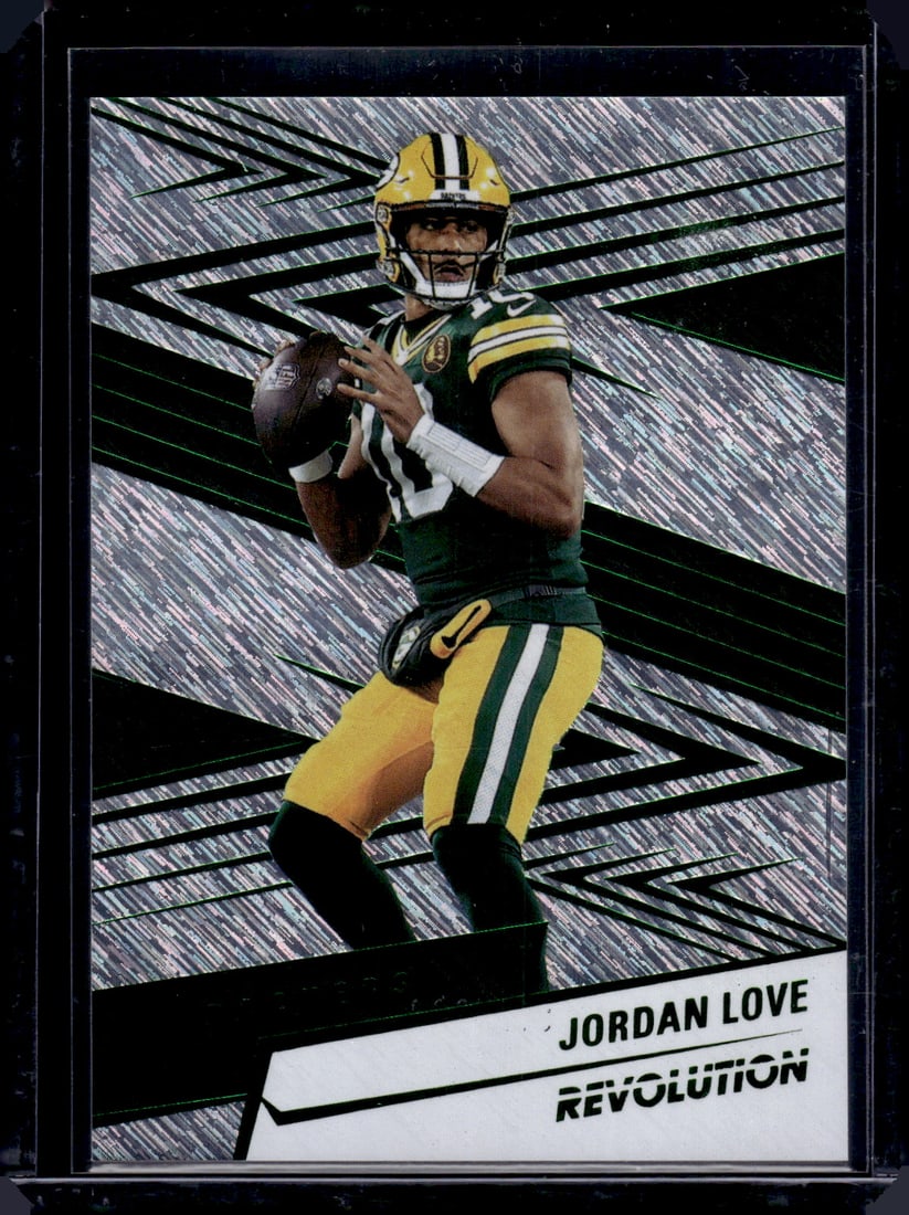 Jordan Love Storm Green /699 2025 Panini Revolution #99 Green Bay Packers: Panini Select, Prizm, Mosaic, Contenders, Zenith, Phoenix, Illusions, Absolute, Rookie NFL Sports Trading Cards, SP, SSP, Cards, Football Cards for Sale Near Me, Superbowl & Hall of Fame Player Cards,