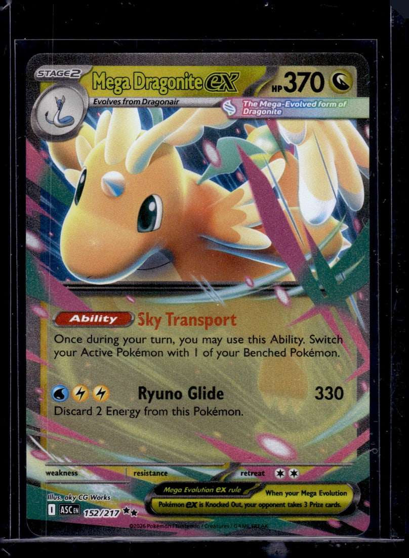 Pokemon Ascended Heroes Mega Dragonite Ex #152: Pokemon Trading Card Game Cards, Charizard, Pikachu, Mewtwo, Reverse Holo, Holo Rare, Secret Rare Cards, Full Art Cards, Eevee, Ultra Rare Card, Illustration Rare, Special Illustration Rare SIR
