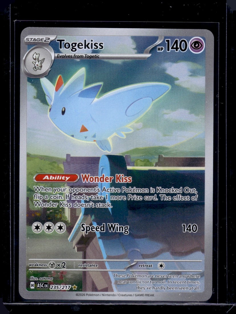 Pokemon Ascended Heroes Togekiss Illustration Rare #235: Pokemon Trading Card Game Cards, Charizard, Pikachu, Mewtwo, Reverse Holo, Holo Rare, Secret Rare Cards, Full Art Cards, Eevee, Ultra Rare Card, Illustration Rare, Special Illustration Rare SIR