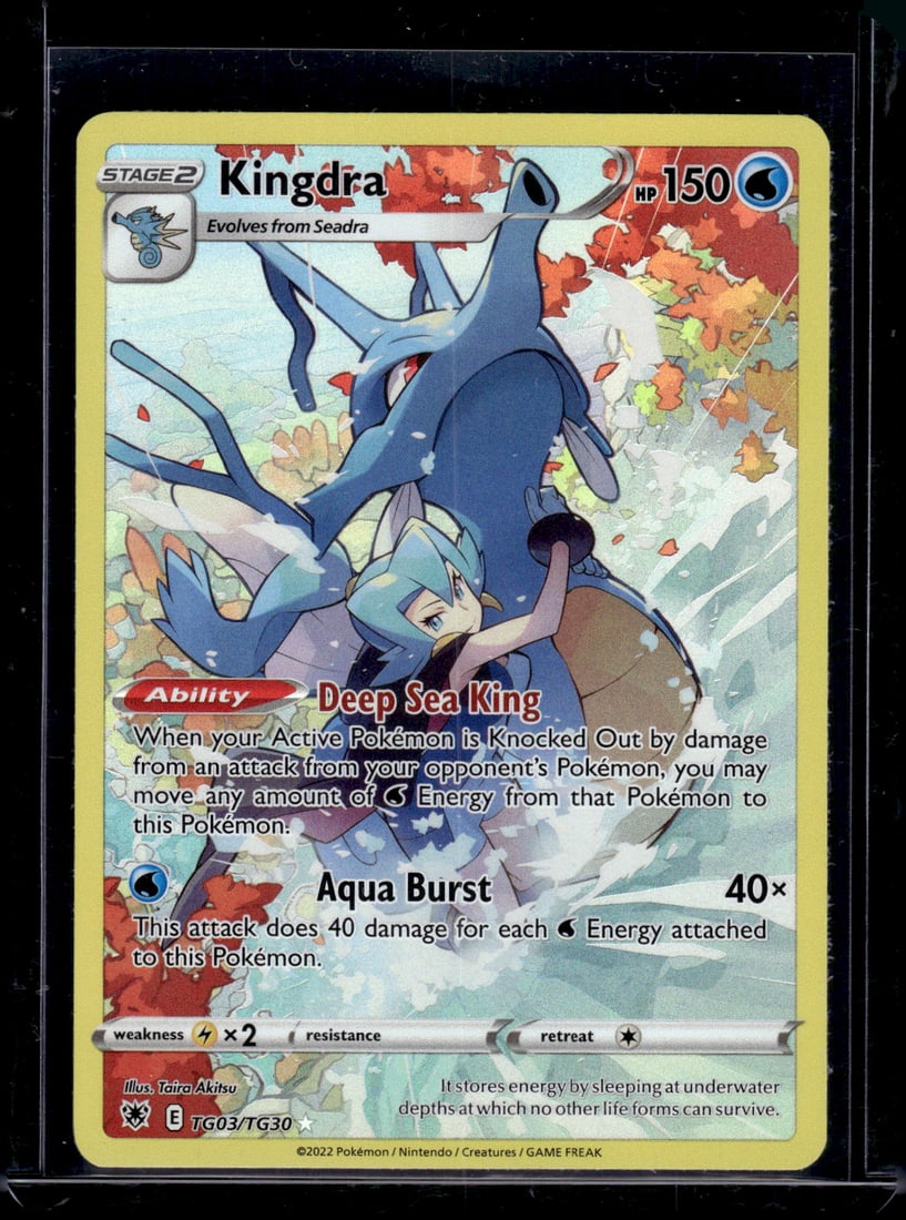 Pokemon Astral Radiance Trainer Gallery Kingdra #TG03: Pokemon Trading Card Game Cards, Charizard, Pikachu, Mewtwo, Reverse Holo, Holo Rare, Secret Rare Cards, Full Art Cards, Eevee, Ultra Rare Card, Illustration Rare, Special Illustration Rare SIR