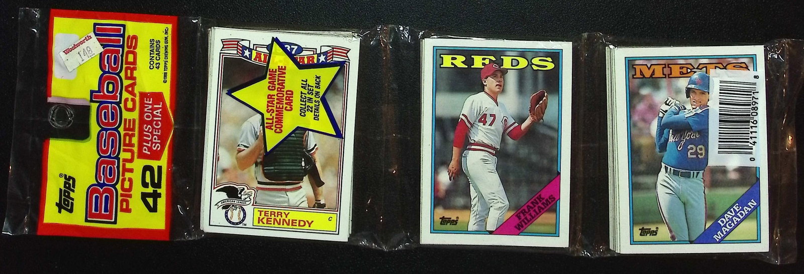 1988 Topps Baseball Cards Hanger Rack Pack - 42 Sports Cards Plus 1 Special Card You Receive the (1 of 2)