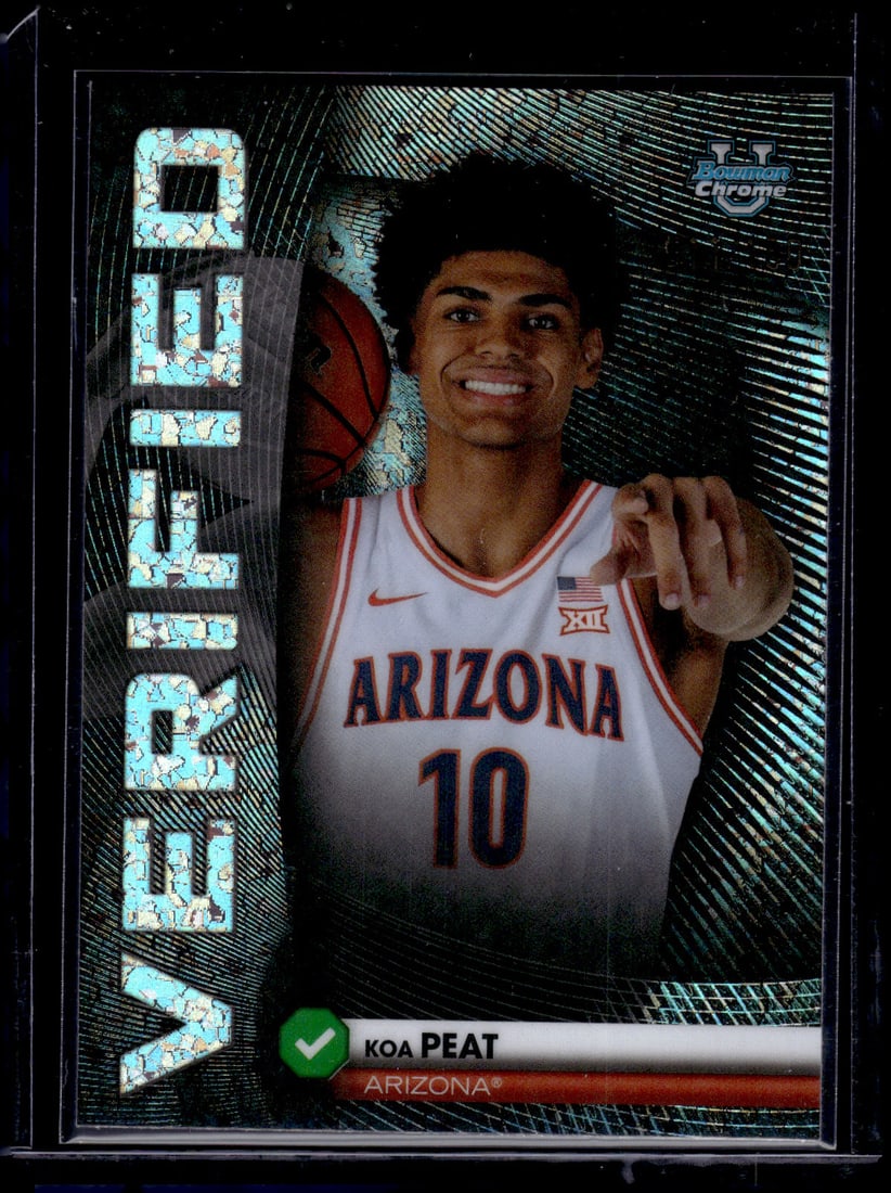 Koa Peat Verified Mini Diamond Refractor /150 2025-26 Bowman U Chrome #BV-3 Arizona: Bowman Chrome Basketball NBA Trading & Sports Cards, Sports Cards for Sale Near Me, Chrome, Refractor, SP, SSP, Valuable Auction Memorabilia Lots Sold On Line, NBA Championship & Hall of Fame Player C