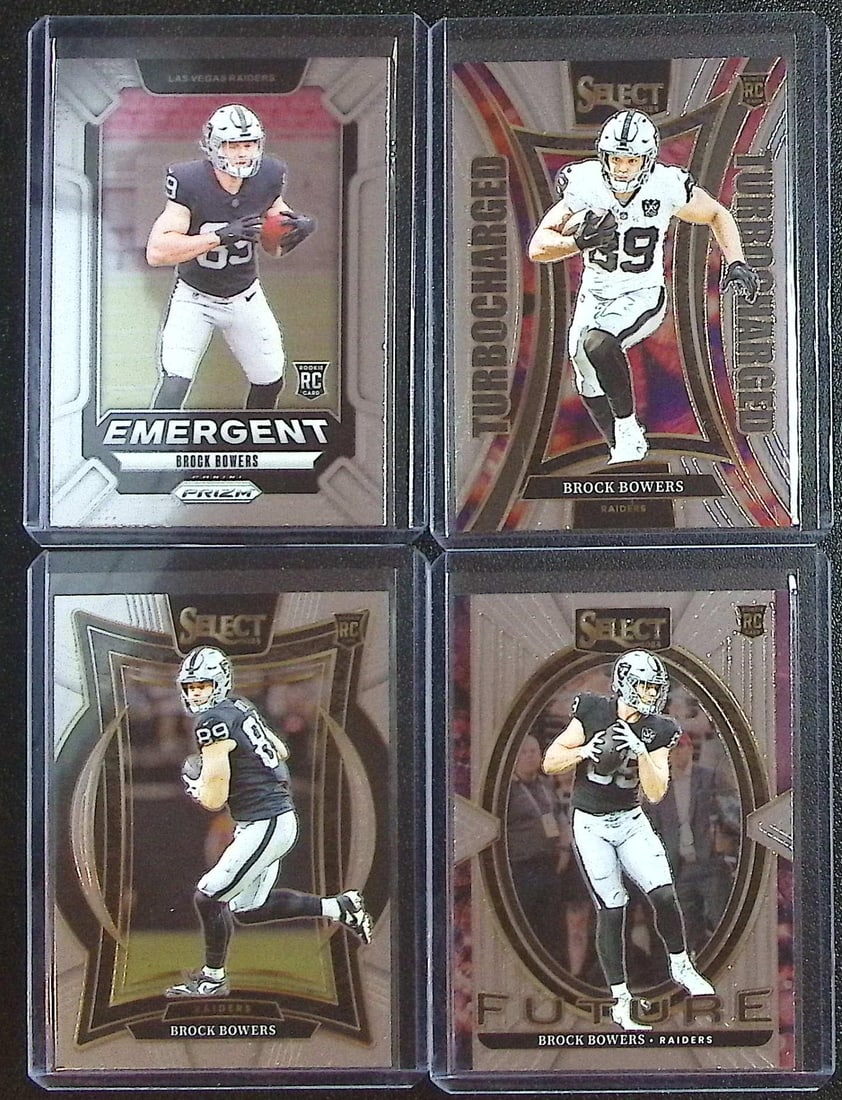 Lot of 4 Brock Bowers Rookie Cards. All Panini, All Different, See Pictures. Raiders (1 of 2)