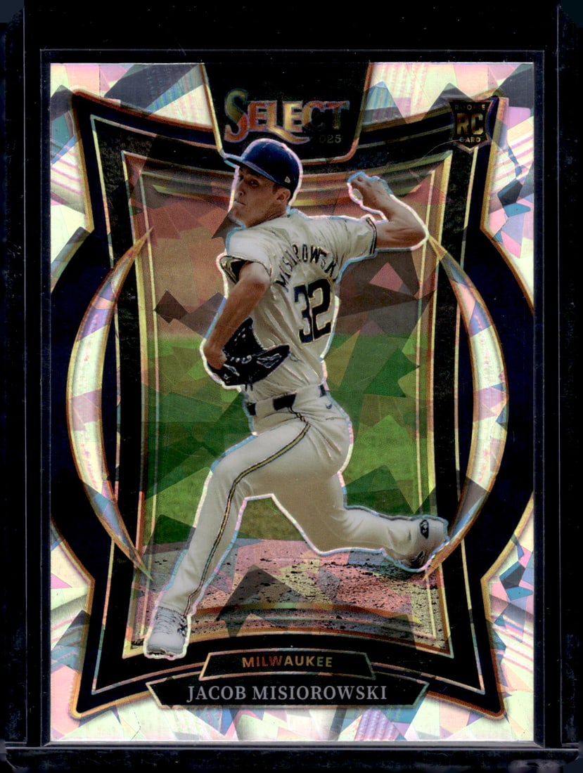 Jacob Misiorowski Rookie Card Ice Prizm 2025 Select #79 Milwaukee Brewers: Panini Baseball MLB Trading & Sports Cards, Sports Cards for Sale Near Me, Prizm, Mosaic, Select, SP, SSP, Auction Memorabilia Lots for Sale On Line, World Series & Hall of Fame Players