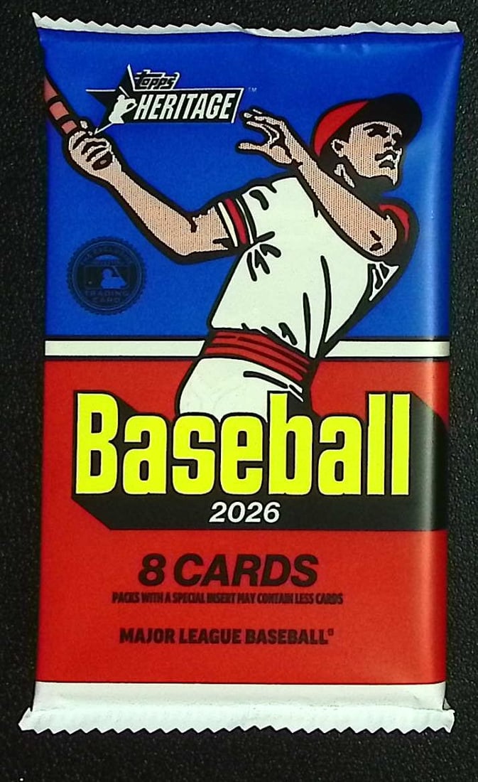 2026 Topps Heritage Series 1 Baseball BLASTER BOX PACK: Factory Sealed Topps Baseball MLB Trading & Sports Cards, Rookie Cards in this set are Jack Caglianone, Speckled, SP, SSP, Variations, Autographs, Chrome, Refractors, 1976 Topps, Sports Cards for Sale