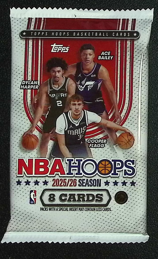 2026 Topps NBA Hoops Basketball Blaster Box Pack: Cooper Flagg & Kon Kneuppel Rookie Cards (1 of 1)