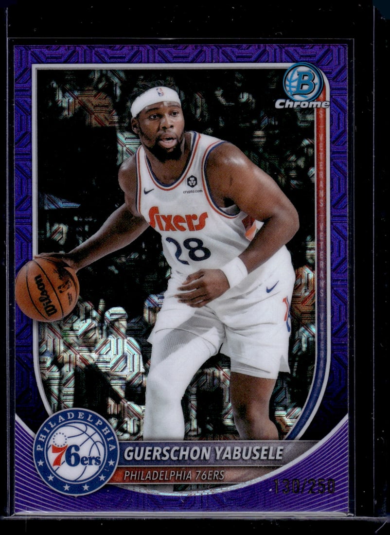 Guerschon Yabusele Purple Mojo Refractor /250 2025-26 Bowman Chrome #BCV-155: Bowman Chrome Basketball NBA Trading & Sports Cards, Sports Cards for Sale Near Me, Chrome, Refractor, SP, SSP, Valuable Auction Memorabilia Lots Sold On Line, NBA Championship & Hall of Fame Player C