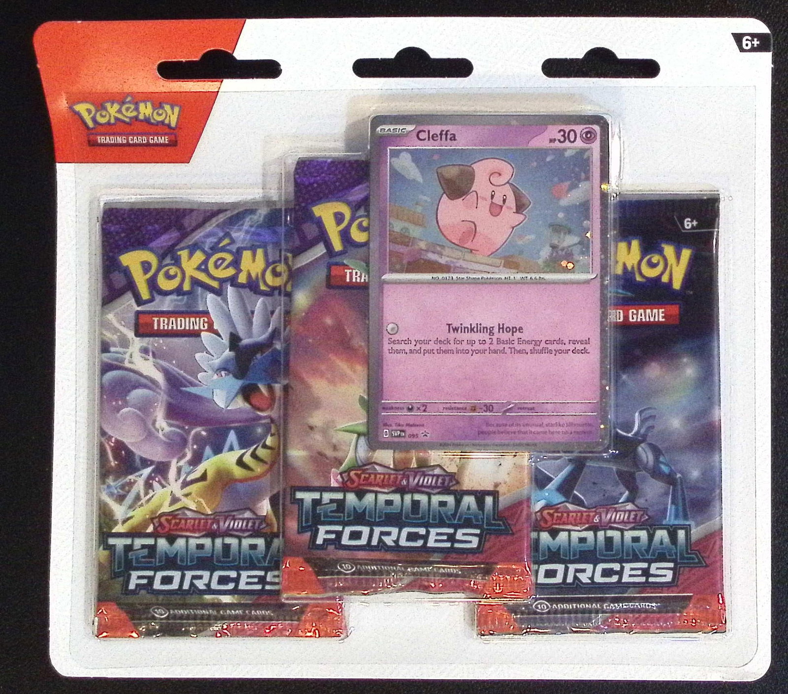 2024 Pokemon Scarlet & Violet Temporal Forces Blister Booster Hanger of 3 Packs (1 of 1)