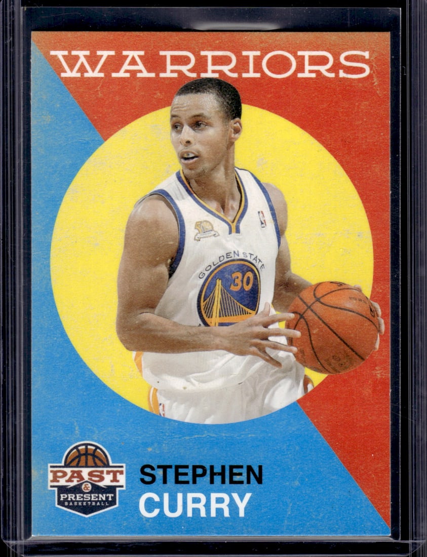 Stephen Curry 2011-12 Panini Past & Present #114 Golden State Warriors: Panini Select, Prizm, Mosaic, Contenders, Revolution, Phoenix, NBA Hoops, Rookie NFL Sports Trading Cards, Silver, SP, SSP, Wave Prizms, Numbered Cards, Basketball sports Cards for Sale Near Me, NBA C