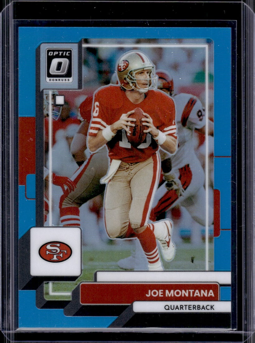 Joe Montana Aqua Prizm /299 2022 Donruss Optic #176 San Francisco 49ers (1 of 2)
