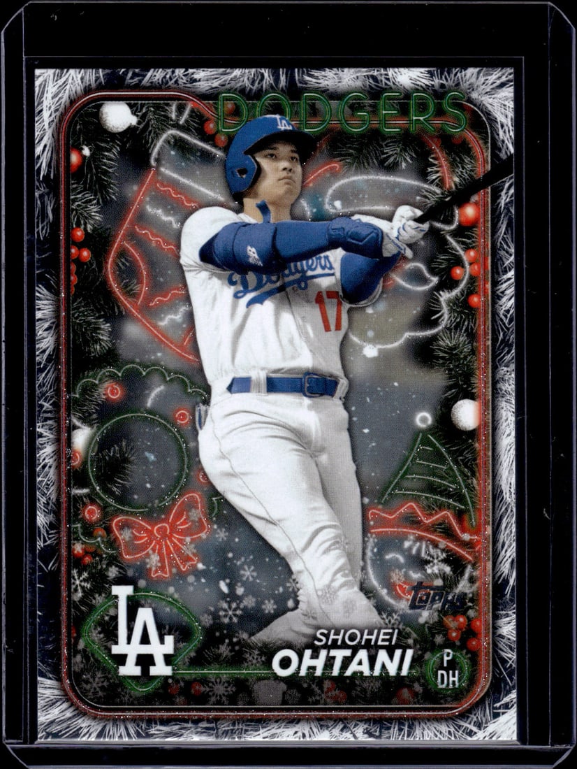 Shohei Ohtani Holiday Tree 2024 Topps Holiday #H1 Los Angeles Dodgers: Topps Baseball MLB Trading & Sports Cards, Sports Cards for Sale Near Me, World Series & Hall of Fame Players Memorabilia, Refractors, X-Fractors, Numbered, SP, SSP, Valuable Auction Memorabilia Lots 