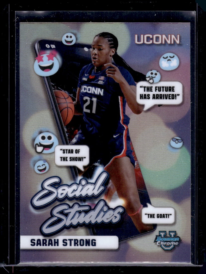 Sarah Strong Social Studies 2025 Bowman U Chrome #SS-25 UConn Huskies: Bowman Chrome Basketball NBA Trading & Sports Cards, Sports Cards for Sale Near Me, Chrome, Refractor, SP, SSP, Valuable Auction Memorabilia Lots Sold On Line, NBA Championship & Hall of Fame Player C