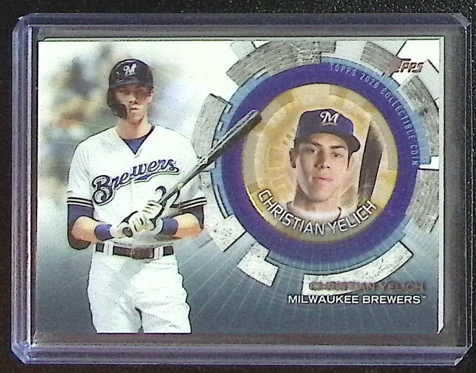 Christian Yelich Commemorative Coin 2020 Topps #TBC-CY Milwaukee Brewers: Topps Baseball MLB Trading & Sports Cards, Sports Cards for Sale Near Me, World Series & Hall of Fame Players Memorabilia, Refractors, X-Fractors, Numbered, SP, SSP, Valuable Auction Memorabilia Lots 
