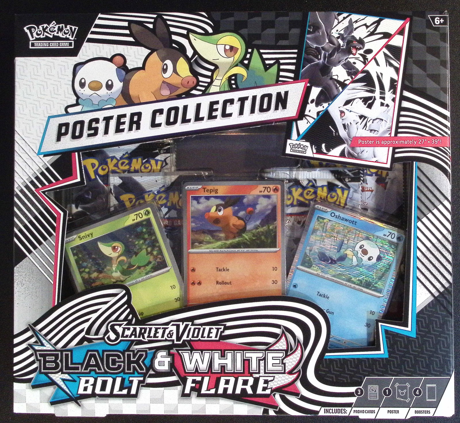Pokemon Scarlet & Violet Black Bolt & White Flare Unova Poster Collection - 4 Booster Packs (1 of 2)
