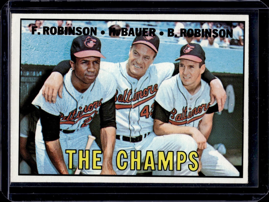The Champs Robinson/Bauer/Robinson 1967 Topps #1 Vintage Baseball Card (1 of 2)