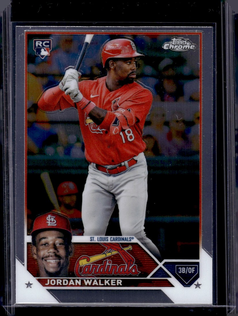 Jordan Walker Rookie Card 2023 Topps Chrome #209 St. Louis Cardinals: Topps Chrome Baseball MLB Trading & Sports Cards, Sports Cards for Sale Near Me, World Series & Hall of Fame Players Memorabilia, Refractors, X-Fractors, Numbered, SP, SSP, Valuable Auction Memorabili