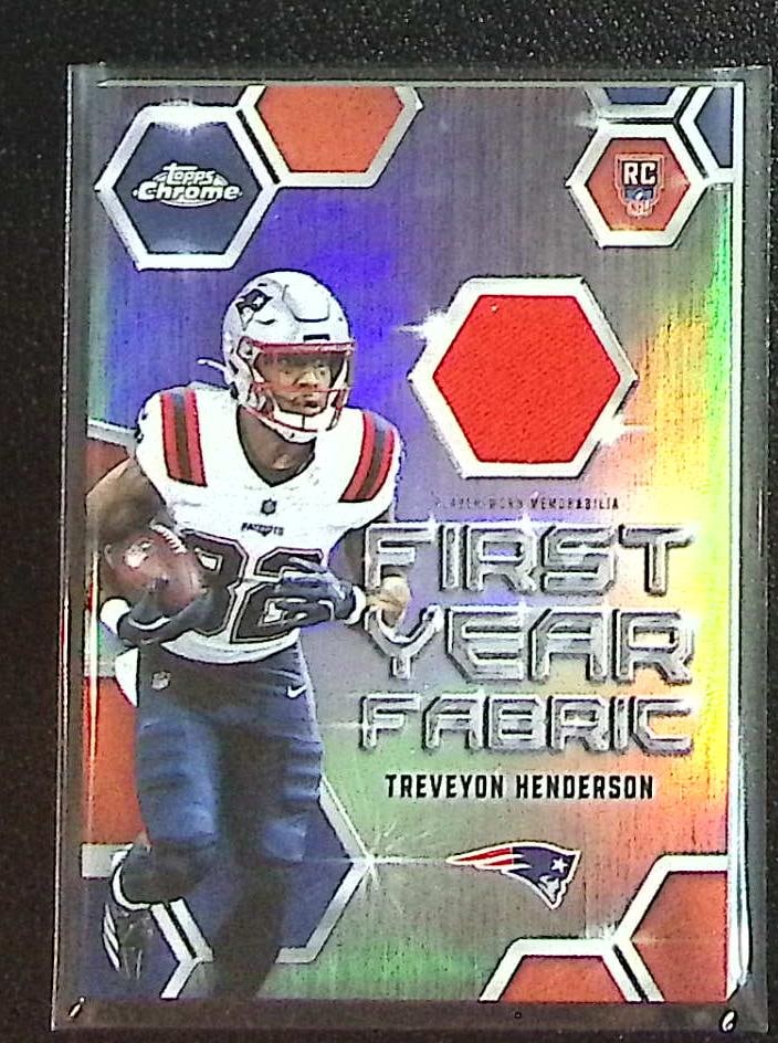 TreVeyon Henderson Rookie Card Patch 2025 Topps Chrome #FYF-THE Patriots: Topps Chrome Football NFL Trading Sports Cards, Sports Cards for Sale Near Me, Super Bowl & Hall of Fame Player Cards, Resurgence, Composite, SP, SSP, Valuable Auction Memorabilia Lots For Sale On Lin