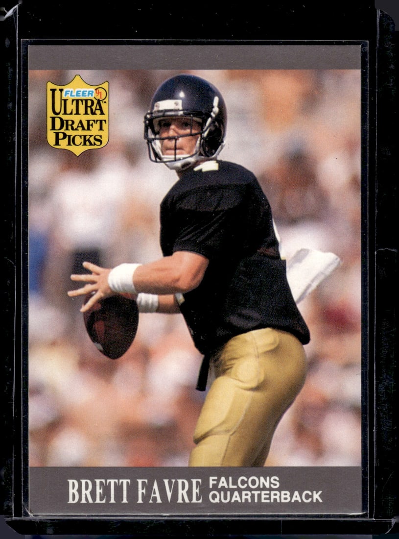 Brett Favre Rookie Card 1991 Fleer Ultra Draft Picks #283 Falcons, Packers: Fleer Football NFL Trading Cards, Old Sports Cards for Sale Near Me, Hall of Fame & Super Bowl Player Cards, Auction Memorabilia Lots for Sale on Line