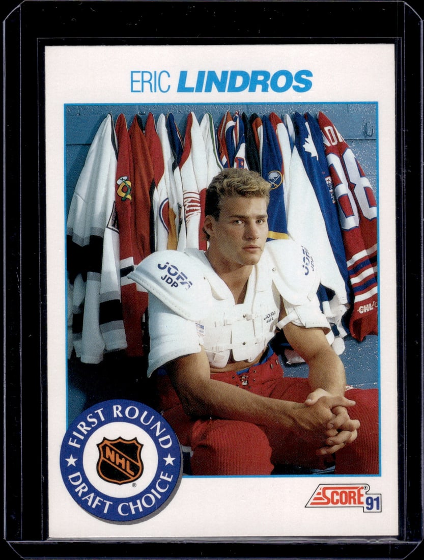 Eric Lindros Rookie Card 1991 Score #329 Philadelphia Flyers: Score NHL Hockey Trading & Sports Cards, Sports Cards for Sale Near Me, Stanley Cup & Hall of Fame Players, Valuable Auction Memorabilia Lots for Sale On Line