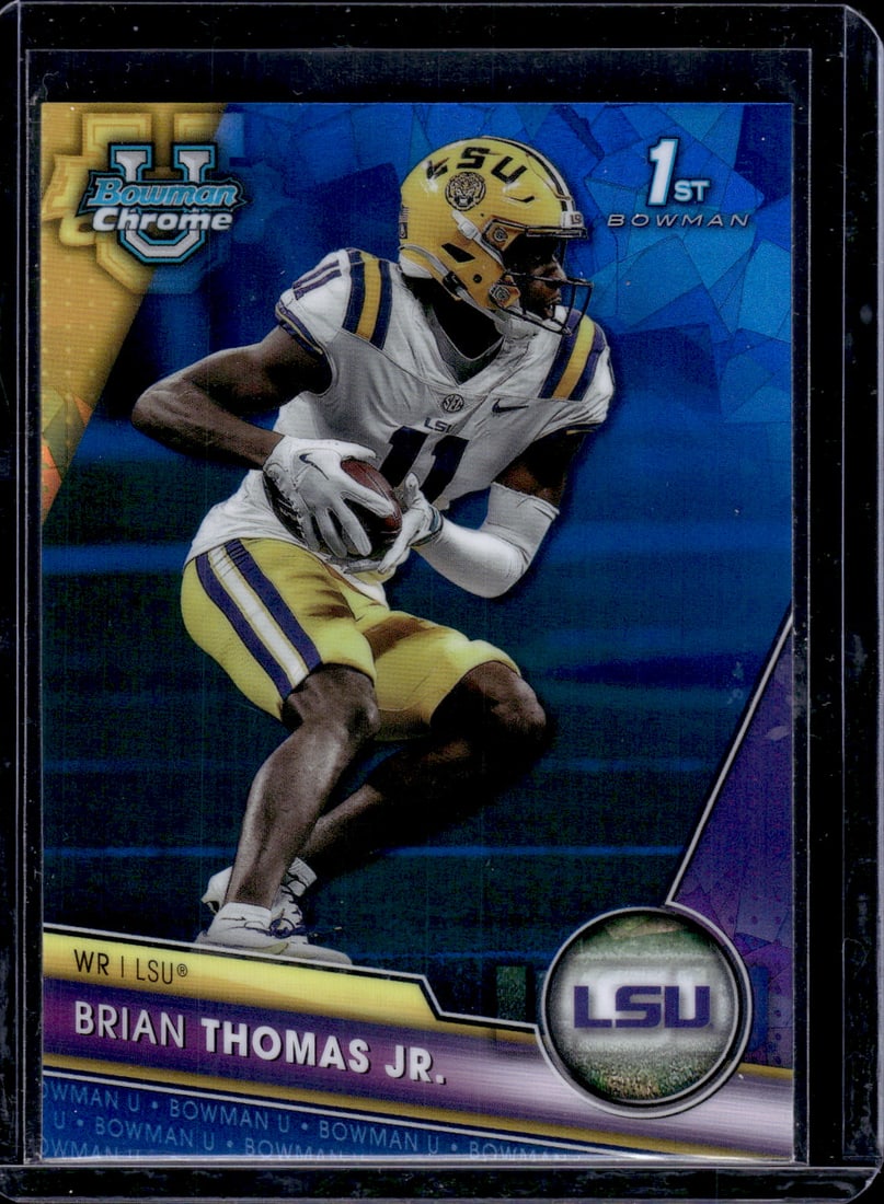Brian Thomas Jr. 1st Bowman Sapphire 2023 Bowman U Chrome #8 LSU Tigers, Jaguars: Bowman U Chrome Football NFL Trading & Sports Cards, Sports Cards for Sale Near Me, Prospect, 1st Bowman, Super Bowl & Hall of Fame Players, Auction Memorabilia Lots For Sale Near Me
