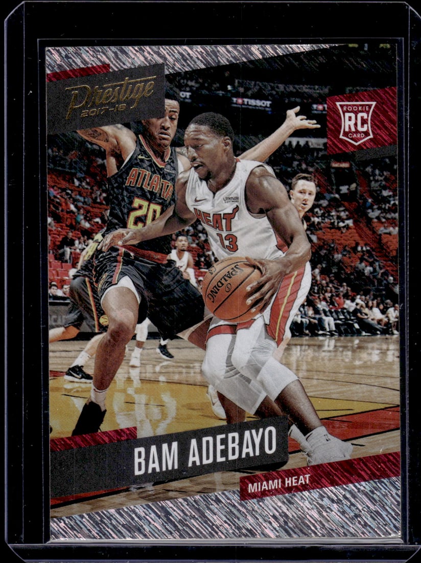 Bam Adebayo Rookie Card Rain Parallel 2017-18 Panini Prestige #164 Miami Heat: Panini Select, Prizm, Mosaic, Contenders, Revolution, Phoenix, NBA Hoops, Rookie NFL Sports Trading Cards, Silver, SP, SSP, Wave Prizms, Numbered Cards, Basketball sports Cards for Sale Near Me, NBA C