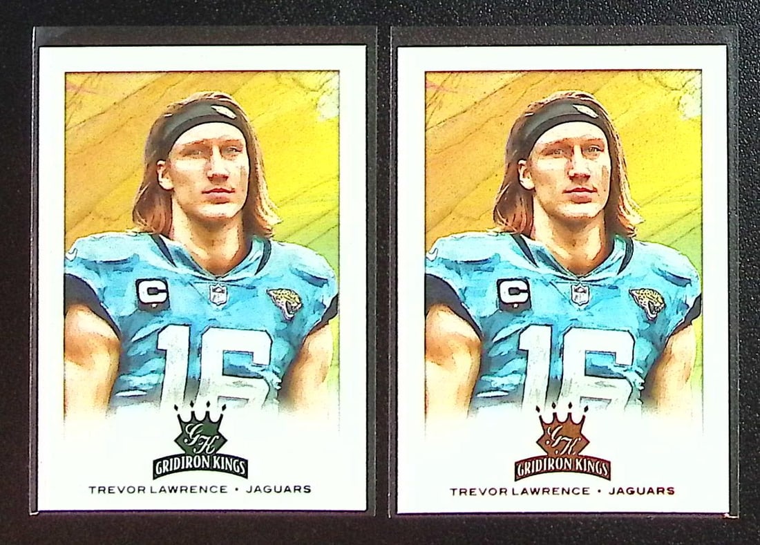 Lot of 2 Trevor Lawrence Rookie Cards 2021 Chronicles Donruss #GK-1 1 Green, 1 Bronze (1 of 2)