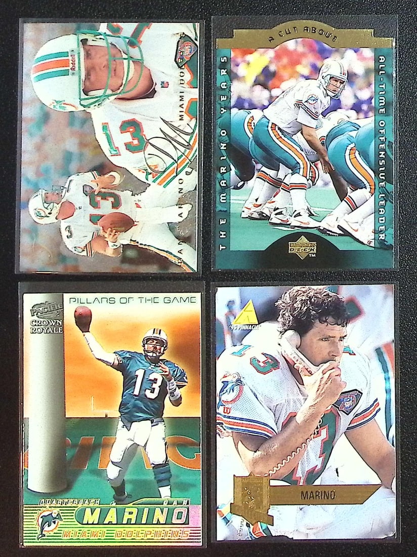 Lot of 4 1990s Dan Marino Football Cards. All Different, See Pictures, Miami Dolphins: Lot of 4 1990s Dan Marino Football Cards. All Different, See Pictures, Miami Dolphins