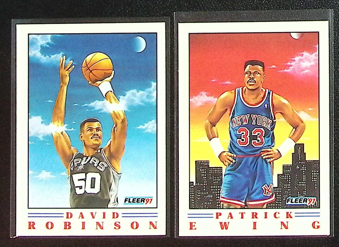 Lot of 2 1991-92 Fleer Pro Vision NBA Cards. David Robinson #1 & Patrick Ewing #4: Fleer Basketball NBA Trading & Sports Cards, NBA Championship & Hall of Fame Player Cards, Valuable Auction Memorabilia Lots Sold On Line, Old Sports Cards for Sale Near Me
