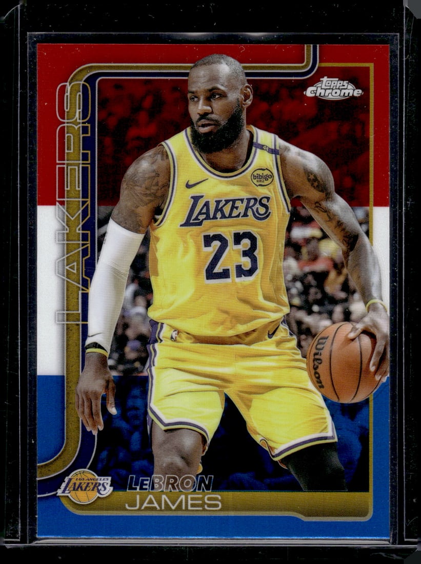 LeBron James Red White Blue Refractor 2025-26 Topps Chrome #127 Los Angeles Lakers: Topps Chrome Basketball NBA Trading & Sports Cards, Sports Cards for Sale Near Me, Chrome, Refractor, SP, SSP, Valuable Auction Memorabilia Lots Sold On Line, NBA Championship & Hall of Fame Player Ca