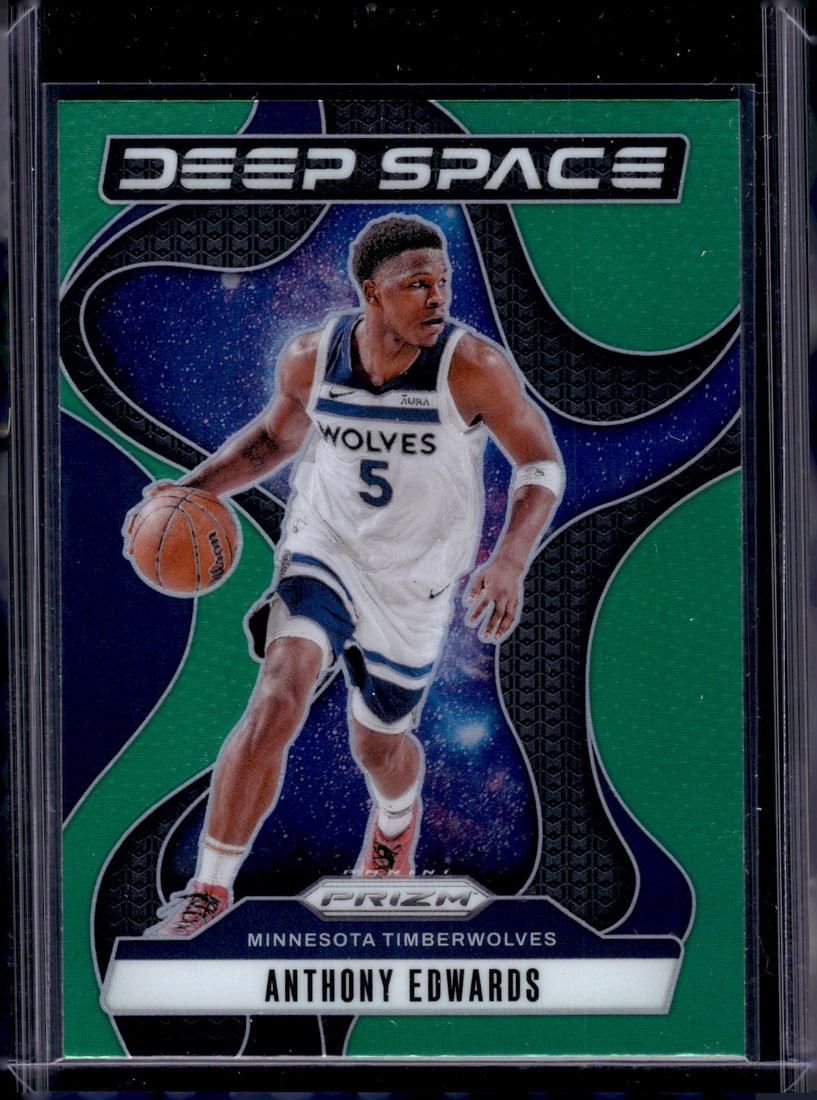 Anthony Edwards Deep Space Green Prizm 2024-25 Panini Prizm #3 Timberwolves: Panini Select, Prizm, Mosaic, Contenders, Revolution, Phoenix, NBA Hoops, Rookie NFL Sports Trading Cards, Silver, SP, SSP, Wave Prizms, Numbered Cards, Basketball sports Cards for Sale Near Me, NBA C