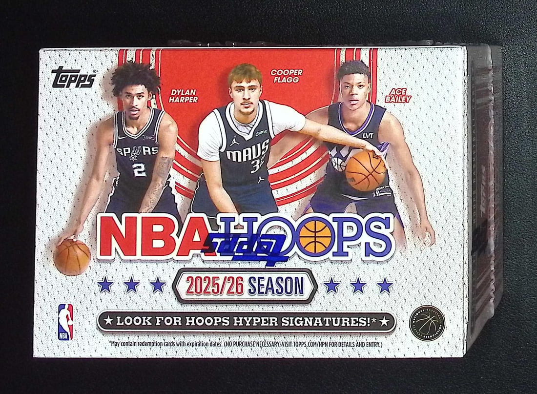 2025 Topps NBA Hoops Basketball BLASTER BOX: Cooper Flagg & Kon Kneuppel Rookie Cards (1 of 1)