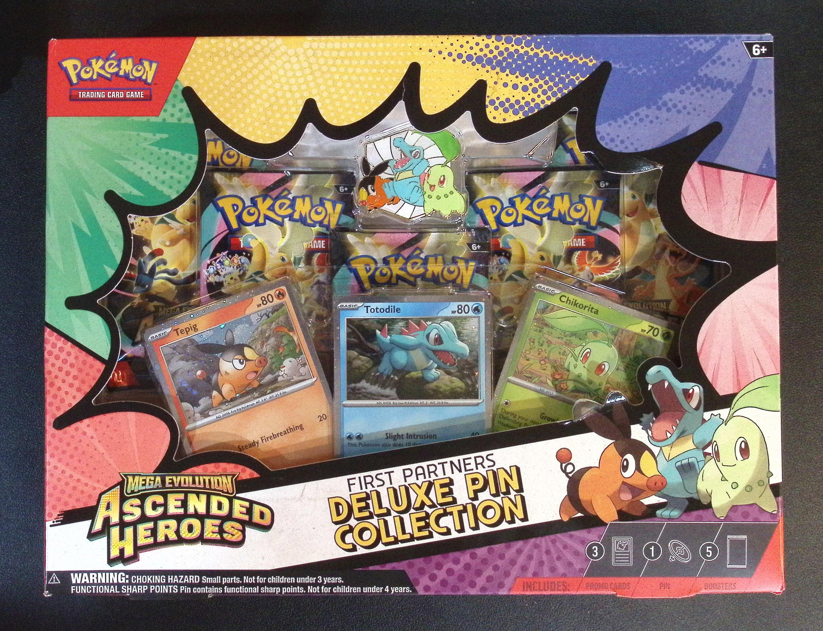 Pokemon Mega Evolution Ascended Heroes 1st Partners Deluxe Pin Collection - 5 Booster Packs (1 of 2)