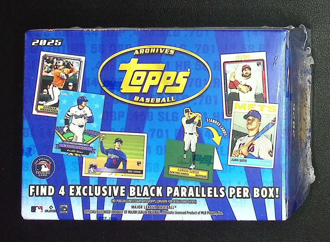 2025 Topps ARCHIVES Baseball BLASTER BOX - MLB Trading Cards: Factory Sealed Topps Baseball MLB Trading & Sports Cards, Rookie Cards in this set are James Wood, Dylan Crews, Speckled, SP, SSP, Variations, Autographs, Chrome, Refractors, 1976 Topps, Sports Cards 
