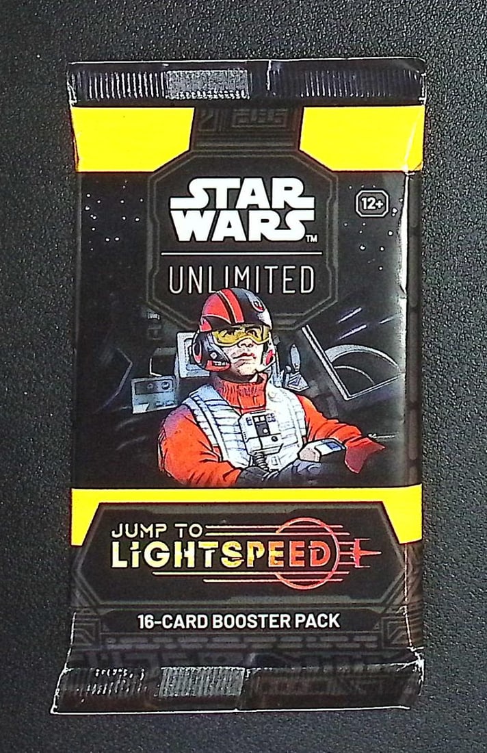 Star Wars Unlimited Jump To Lightspeed 16 Card Booster Pack: 1 Rare or Legendary per Pack: Disney TCG, Trading Card Games, 1 Leader, 1 Base/Token, 9 Commons, 3 Uncommon, 1 Rare or Legendary, & 1 Premium Foil Card Per Pack. Darth Vader, Luke Skywalker, Princess Leia, Mandalorian, Yoda, Grogu