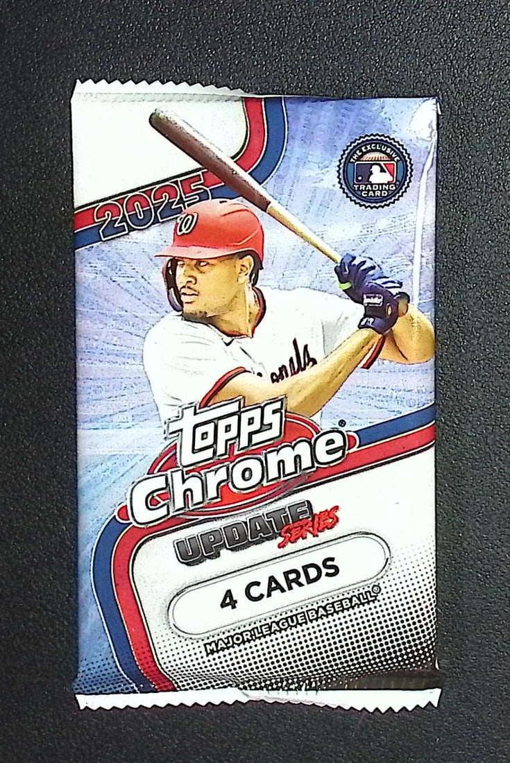 2025 Topps Chrome Update Series Baseball Cards BLASTER BOX PACK Sports Cards James Wood Rookie Card: Factory Sealed Topps Baseball MLB Trading & Sports Cards, Rookie Cards in this set are James Wood, Dylan Crews, Speckled, SP, SSP, Variations, Autographs, Chrome, Refractors, Sports Cards for Sale Nea