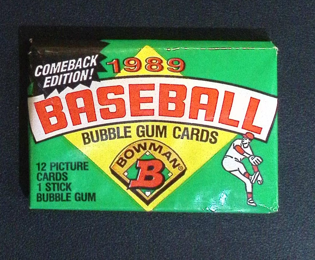 1989 Bowman Vintage Baseball Cards Retail Box Wax Pack Sports Cards MLB Trading Cards (1 of 1)