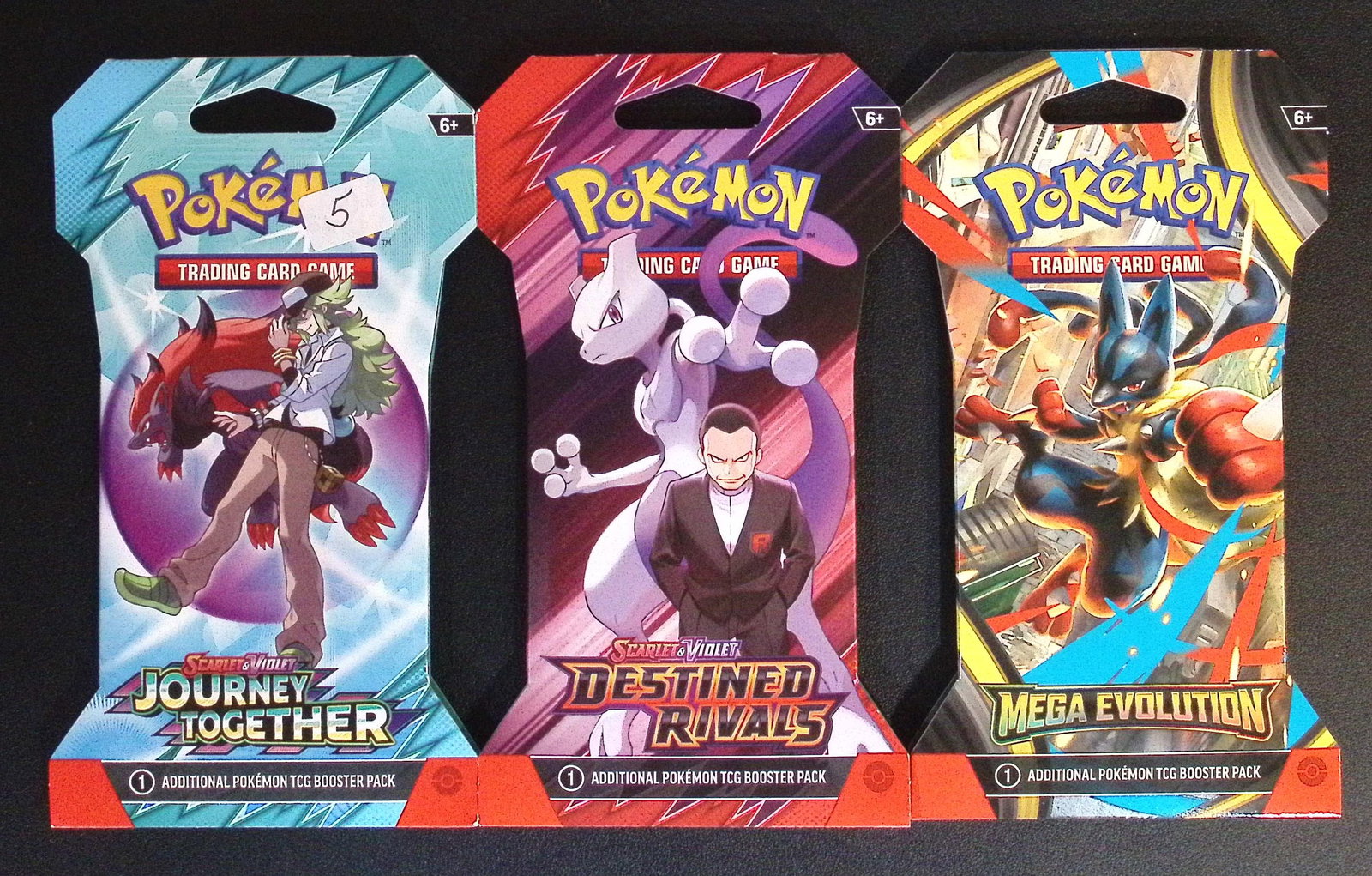 3 COUNT: Pokemon 1 Destined Rivals, 1 - Pokemon Journey Together, 1 - 2025 Mega Evolutions (1 of 1)