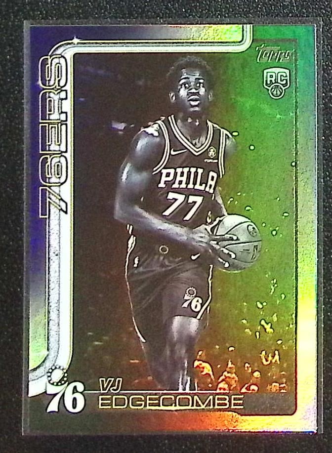 VJ Edgecombe Rookie Card Blackout 2025-26 Topps #203 Philadelpia 76ers: Topps Basketball NBA Trading & Sports Cards, Sports Cards for Sale Near Me, Chrome, Refractor, SP, SSP, Valuable Auction Memorabilia Lots Sold On Line, NBA Championship & Hall of Fame Player Cards