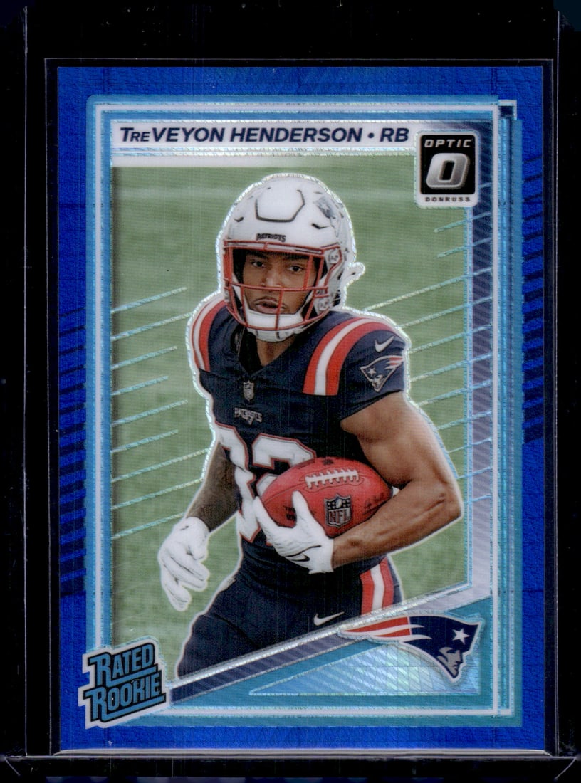 TreVeyon Henderson Rookie Card Blue Hyper Prizm 2025 Donruss Optic #248 Patriots (1 of 2)