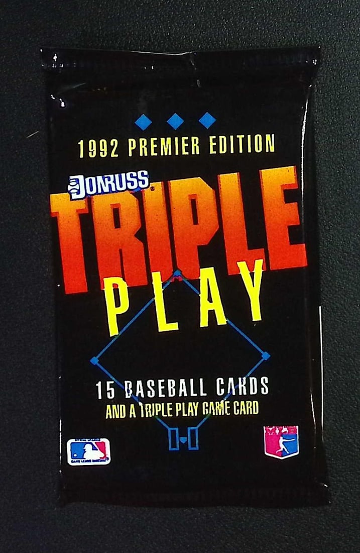 1992 Donruss Vintage PREMIER EDITION TRIPLE PLAY Baseball Card Retail Box Wax Pack: Vintage Valuable Donruss Baseball MLB Trading & Sports Cards, Robin Yount, George Brett, Rickey Henderson, Nolan Ryan, Old Sports Cards for Sale Near Me, World Series & hall of Fame Players, Auction M