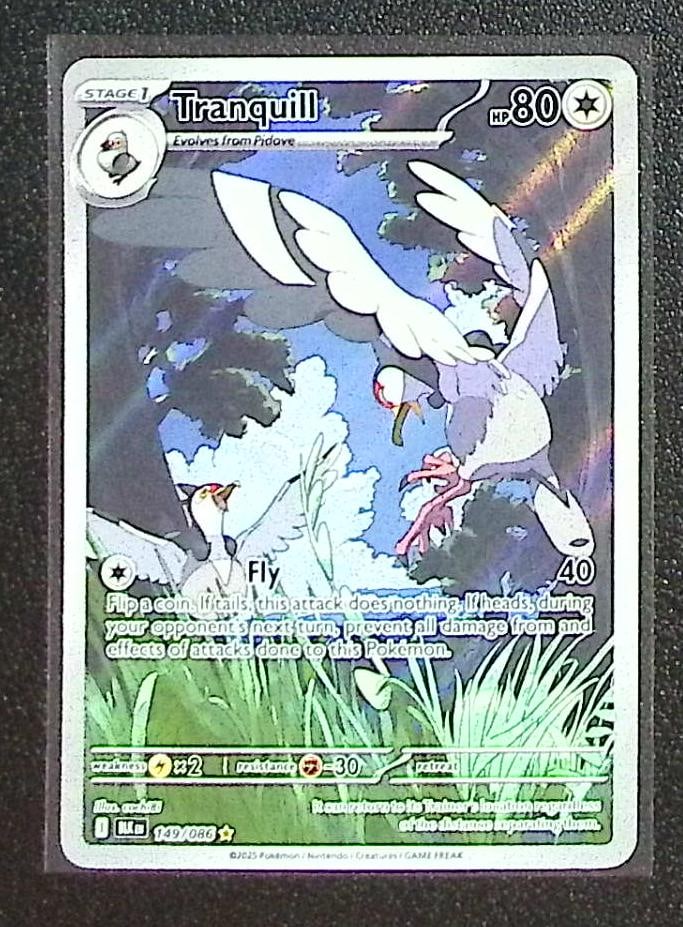 Pokemon Black Bolt Tranquill Illustration Rare #149: Pokemon Trading Card Game Cards, Charizard, Pikachu, Mewtwo, Reverse Holo, Holo Rare, Secret Rare Cards, Full Art Cards, Eevee, Ultra Rare Card, Illustration Rare, Special Illustration Rare SIR