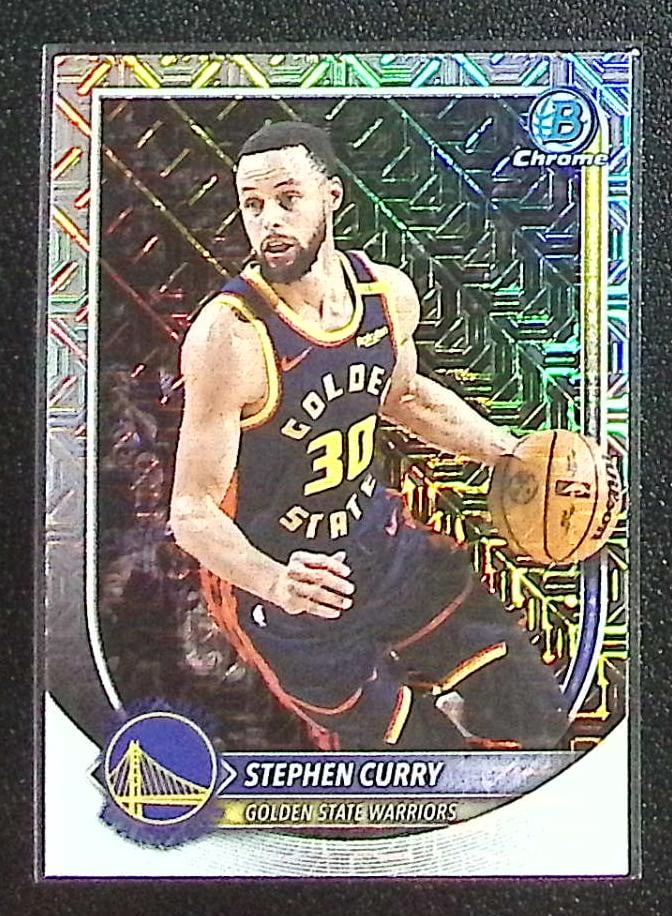 Stephen Curry Mojo Refractor 2025-26 Bowman Chrome #BCV-115 Golden State Warriors: Bowman Chrome Basketball NBA Trading & Sports Cards, Sports Cards for Sale Near Me, Chrome, Refractor, SP, SSP, Valuable Auction Memorabilia Lots Sold On Line, NBA Championship & Hall of Fame Player C