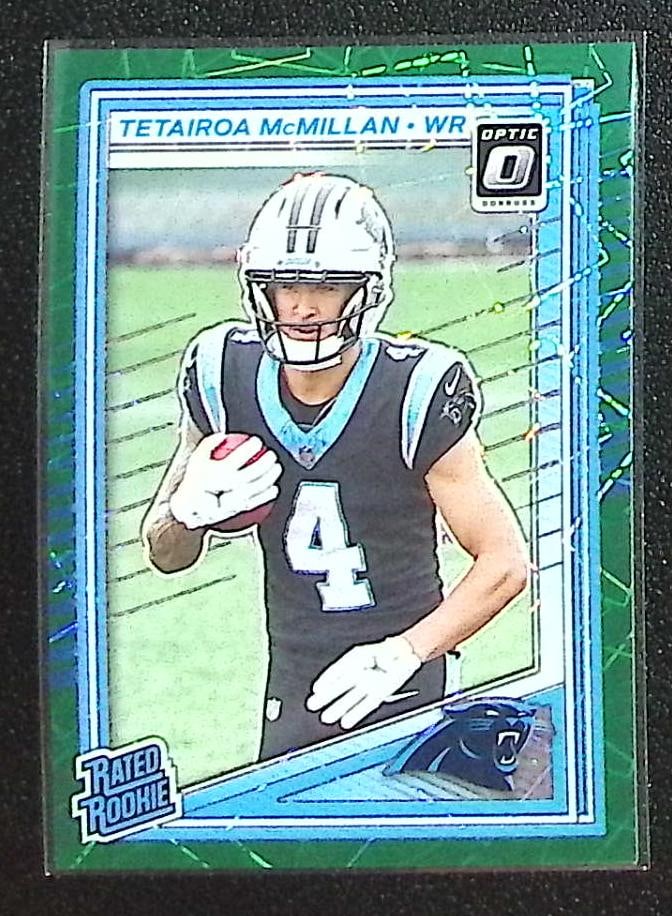 Tetairoa McMillan Rookie Card Green Velocity Prizm 2025 Donruss Optic #209 Panthers: Panini Select, Prizm, Mosaic, Contenders, Zenith, Phoenix, Illusions, Absolute, Rookie NFL Sports Trading Cards, SP, SSP, Cards, Football Cards for Sale Near Me, Superbowl & Hall of Fame Player Cards,