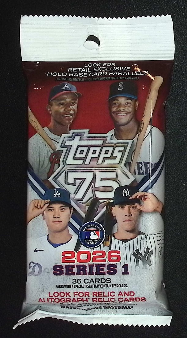 2026 Topps Series 1 Baseball 75th Anniversary HANGER VALUE FAT PACK (1 of 1)