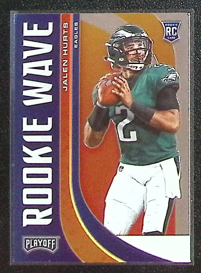 Jalen Hurts Rookie Wave 2020 Panini Playoff #RW-22 Philadelphia Eagles: Panini Select, Prizm, Mosaic, Contenders, Zenith, Phoenix, Illusions, Absolute, Rookie NFL Sports Trading Cards, SP, SSP, Cards, Football Cards for Sale Near Me, Superbowl & Hall of Fame Player Cards,