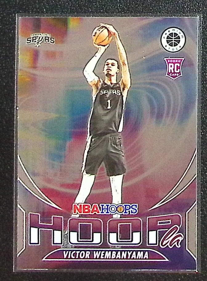 Victor Wembanyama Rookie Card Hoopla 2023-24 Premium Stock #5 San Antonio Spurs: Panini Select, Prizm, Mosaic, Contenders, Revolution, Phoenix, NBA Hoops, Rookie NFL Sports Trading Cards, Silver, SP, SSP, Wave Prizms, Numbered Cards, Basketball sports Cards for Sale Near Me, NBA C