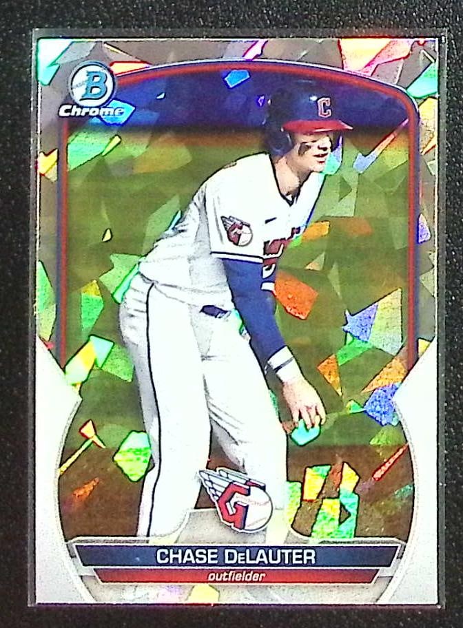 Chase DeLauter Atomic Refractor 2023 Bowman Chrome #BCP-103 Guardians: Bowman Baseball MLB Trading & Sports Cards, Sports Cards for Sale Near Me, World Series & Hall of Fame Players, SP, SSP, Chrome, 1st Bowman, Auction Memorabilia Lots Sold On Line
