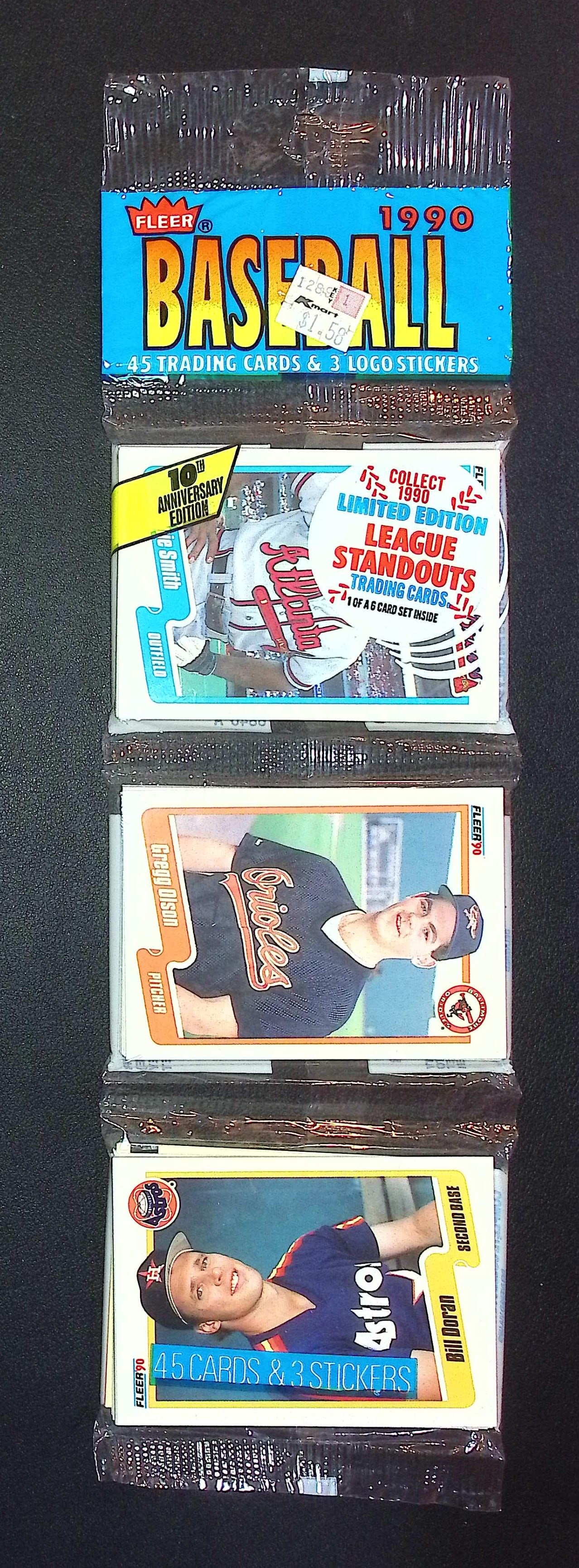 1990 Fleer Baseball Series 1 RACK PACK Vintage Sports Cards MLB Trading Cards Rookie Cards (1 of 2)