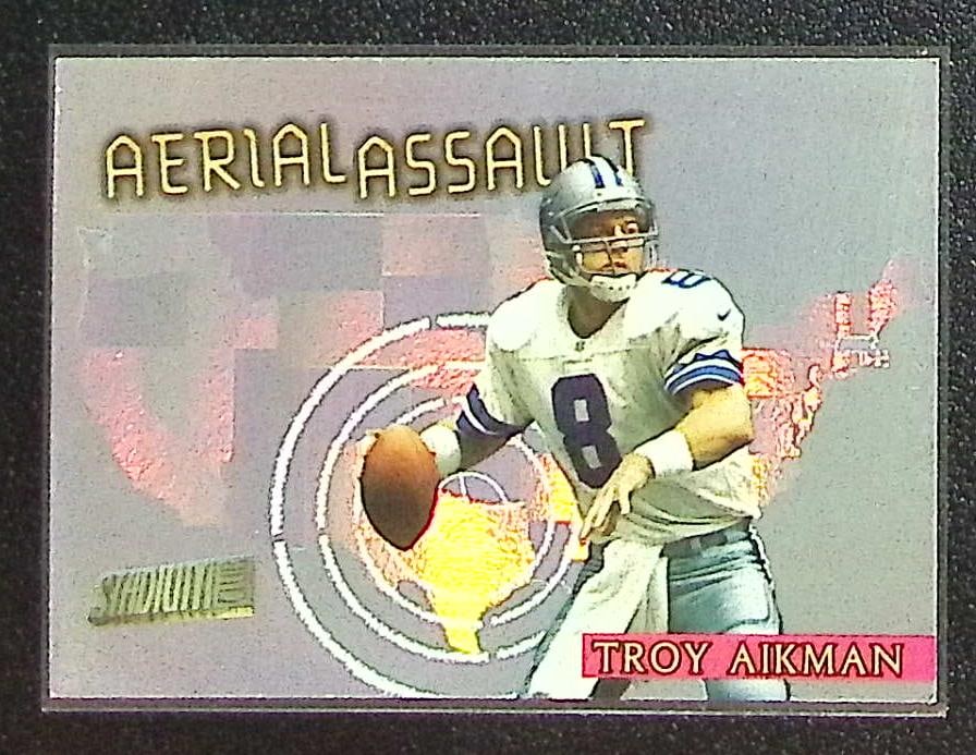 Troy Aikman Aerial Assault 1997 Topps Stadium Club #AA3 Dallas Cowboys (1 of 2)